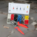 Ferrule Crimping Tool Self-adjustable Ratchet Plier & 1200pc Wire Connectors