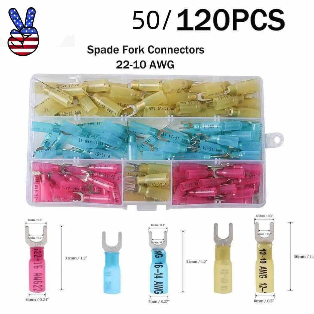 Heat Shrink Wire Connectors Electrical Ring Fork Spade Crimp