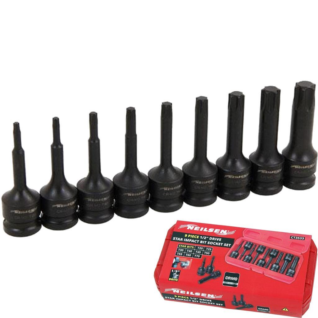 Neilsen 9pc Impact Torx Bit Sockets Set