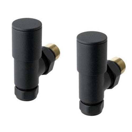 Angled Radiator Valve Pair - Matt Anthracite