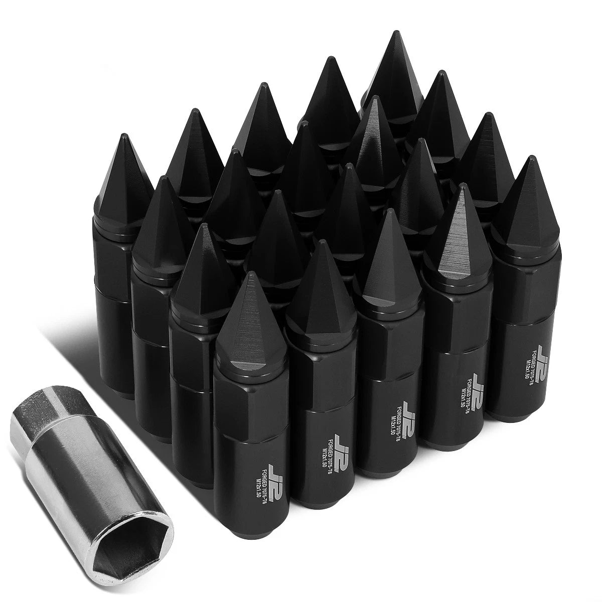 J2 7075 Forged Aluminum M12x1.5 9cm Spiky Cap Lug | Built Supply Co