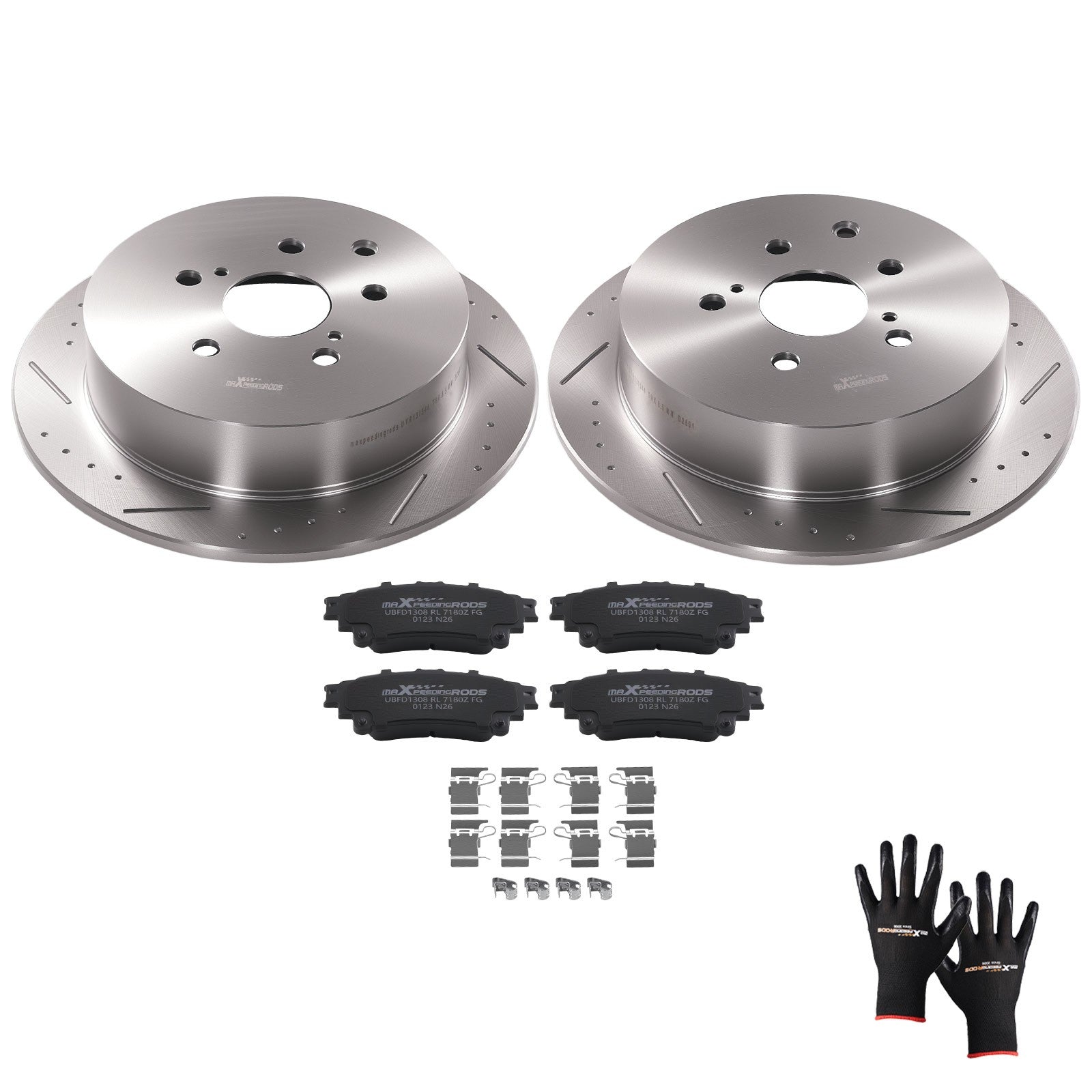 Rear Disc Brake Rotors Ceramic Pads for Toyota Highlander 2014-2019