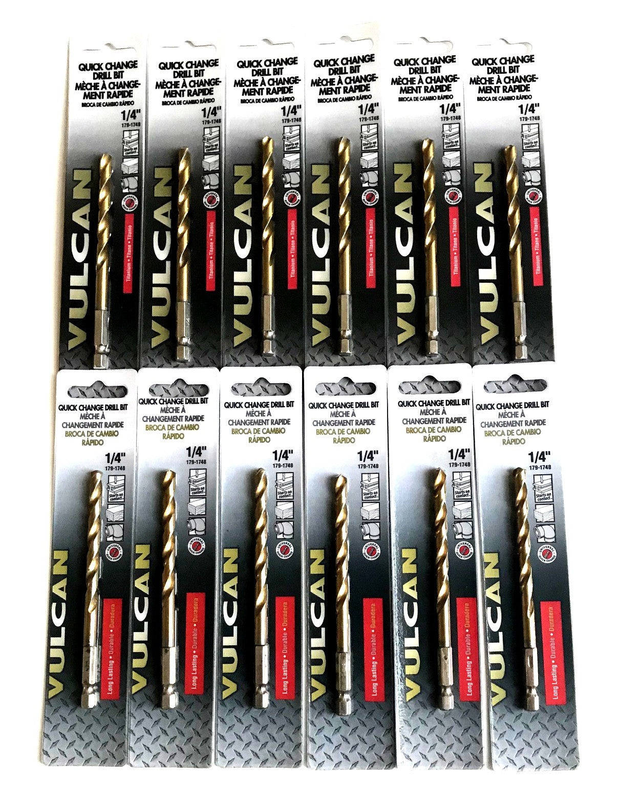 Vulcan Quick Change Hex Shank Drill Bits - 1/4"