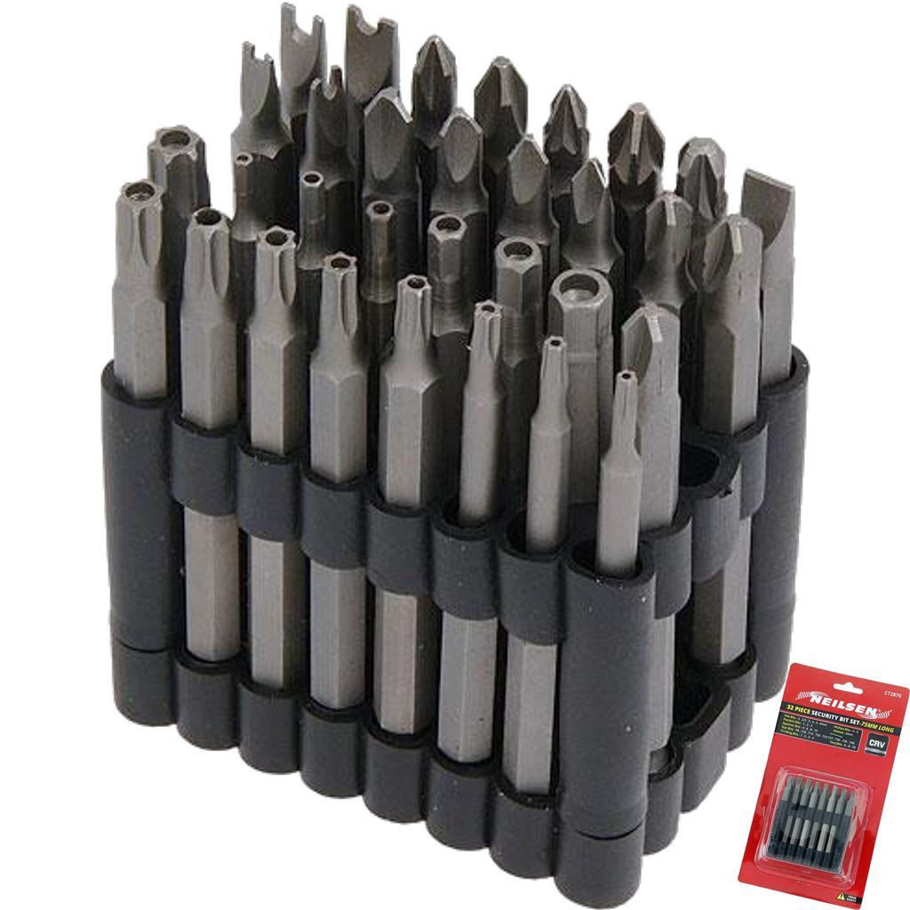 Neilsen 32pc Security Extra Long Screwdriver Bit Set by Neilsen