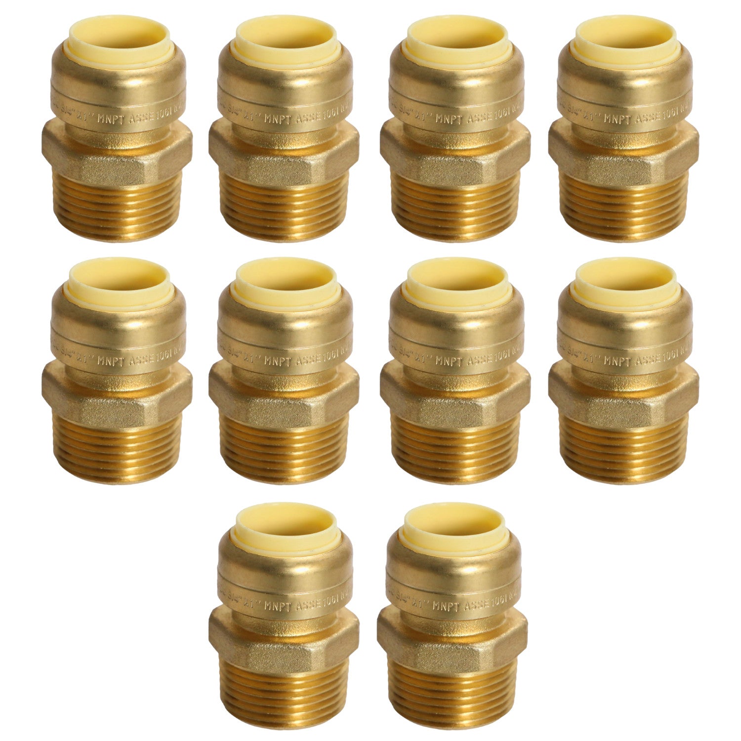 10 Pack XFITTING 3/4" Push Fit x 1" Male NPT Threaded A
