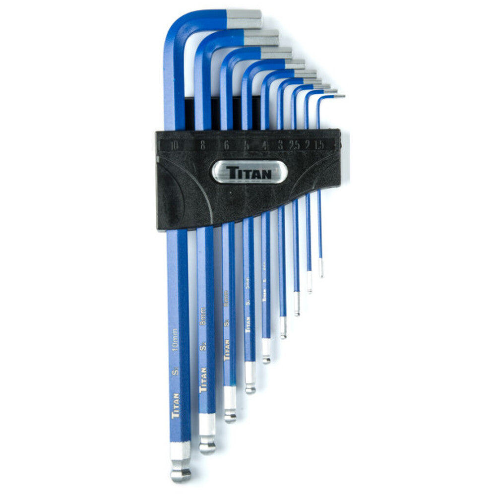 Titan 9-Piece Metric Extra Long Ball End Hex Key Set by Titan