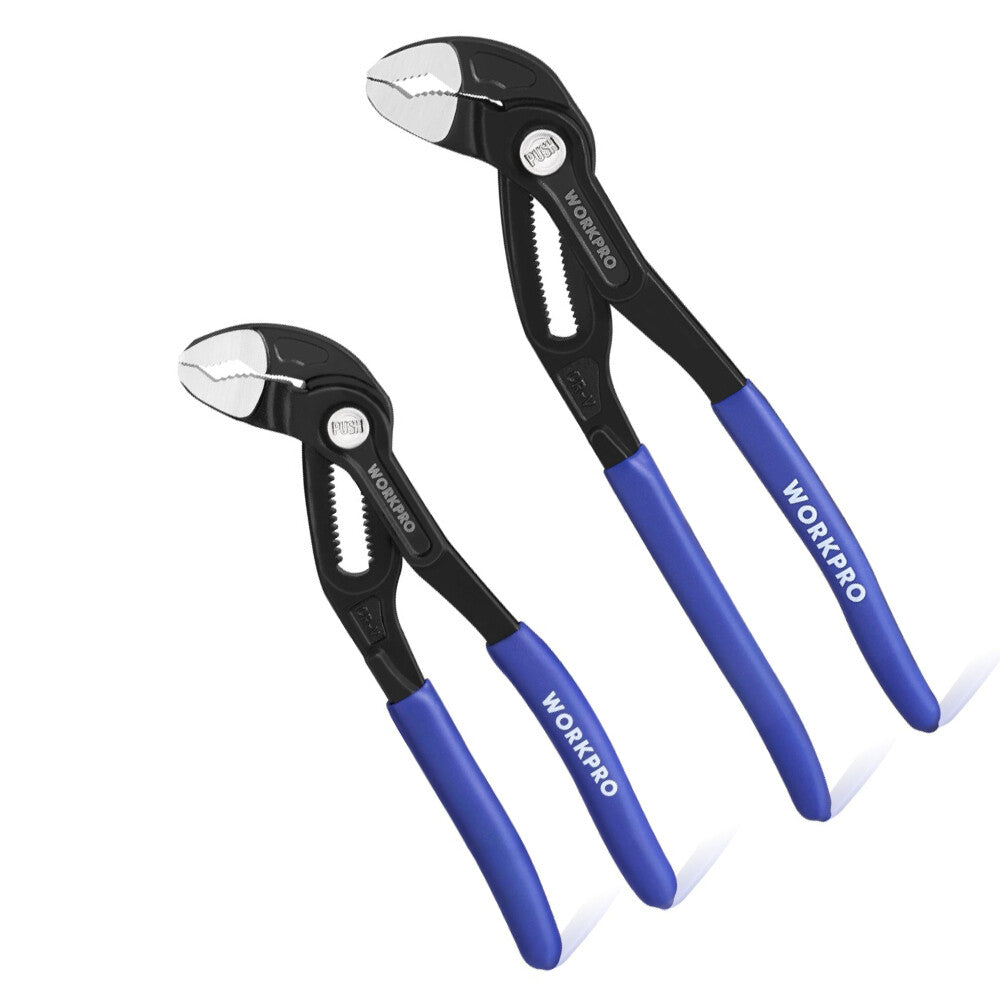 WORKPRO 7"&10" Pliers Set Groove Joint Pliers Set Wide Opening Slip