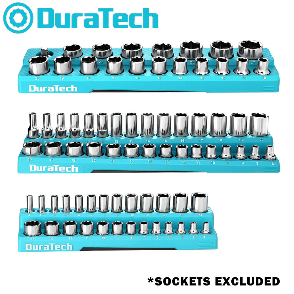 WORKPRO 3PC Magnetic Socket Organizer Set 1/4'' 3/8'' 1/2'' Socket