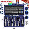 WORKPRO 13PC Torx Bit Socket Set T8-T60 Star Bit