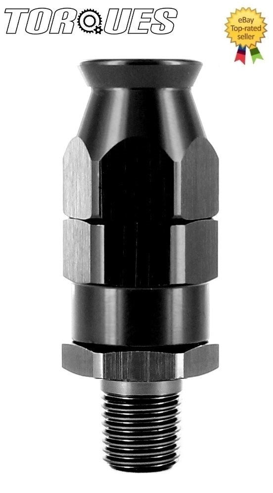 An -6 (-06an JIC An6) Straight 1/8" NPT Ptfe Fuel Hose Fitting Black