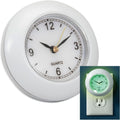Plug in Night Light with Clock - Glow in the Dark, Bathroom Night