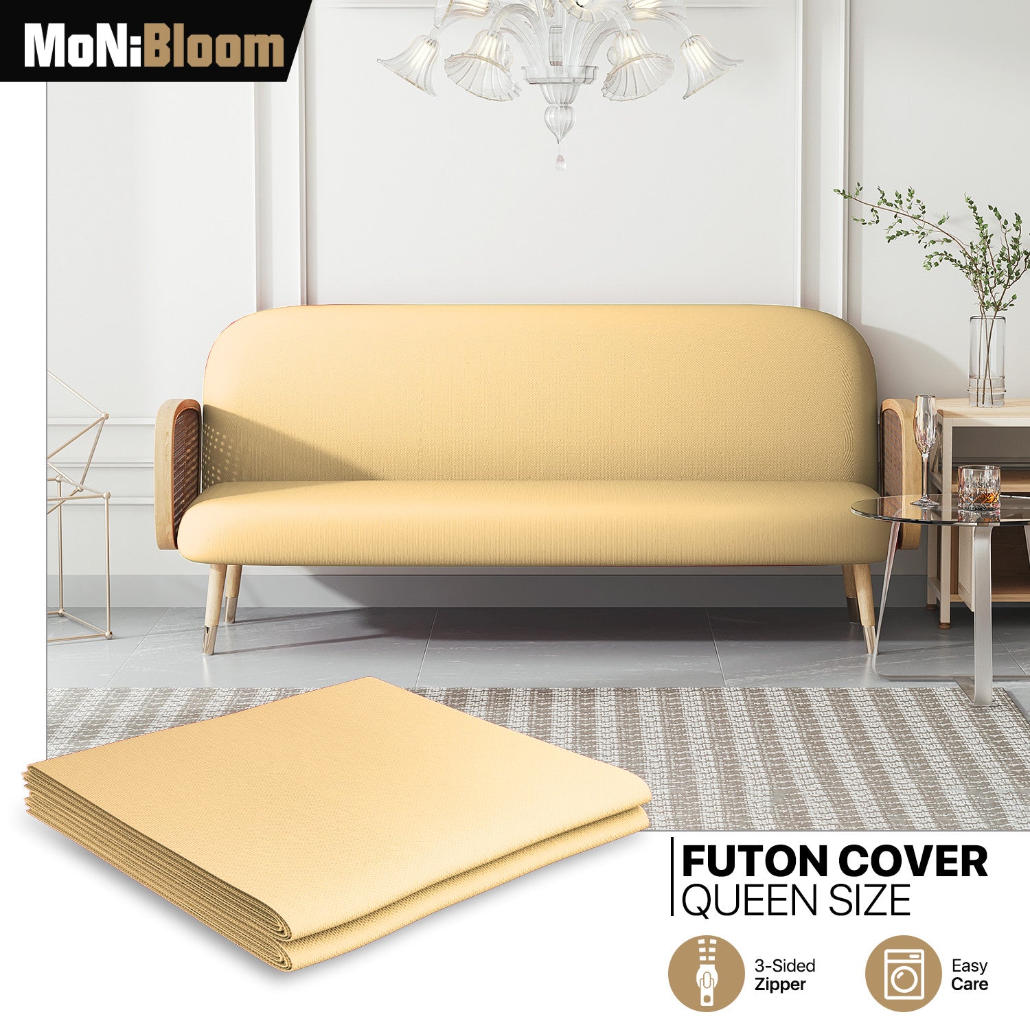 Wheat Twin Size Futon Cover Protector