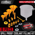 19-Spill Proof Radiator Coolant Filling Funnel Kit Car Auto Fluid