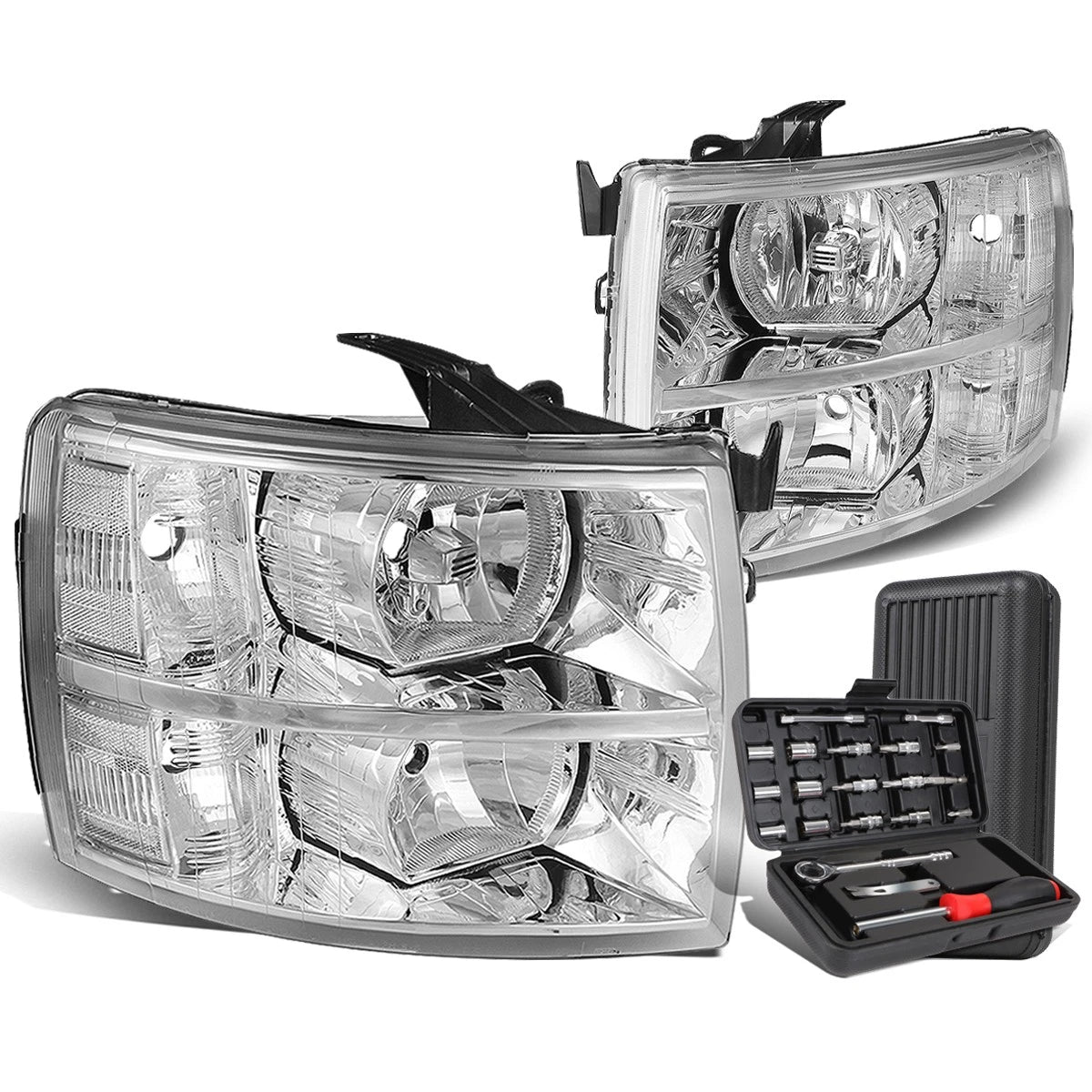 For 2007-2014 Chevy Silverado Pair Chrome/clear | Built Supply Co