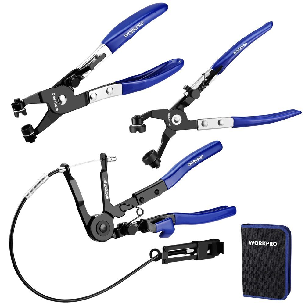 WORKPRO 3pc Hose Clamp Plier Set Long Reach 27 Inch