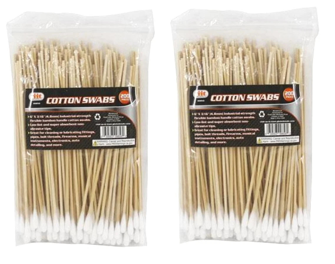 400 Iit 6" Industrial Bamboo Handle Cotton Swabs Tips Detailing