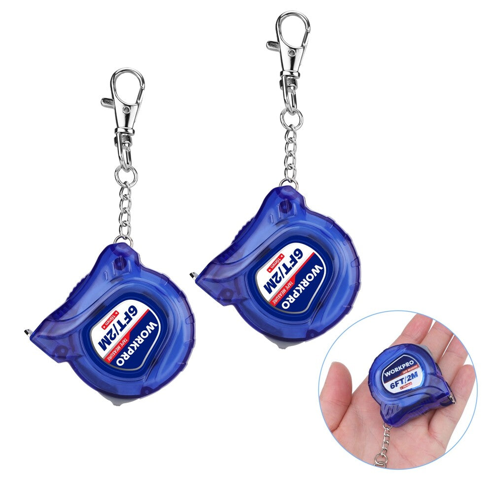 WORKPRO Mini Tape Measure 2-Pack 6FT Retractable Keychain by WORKPRO