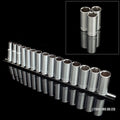 3/8" Drive Deep Metric Socket Set 8mm-22mm + Storage Rail Heavy Duty