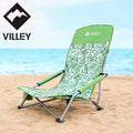 Villey Low Beach Chair High Back Folding Beach Chair Cup Holder Carry