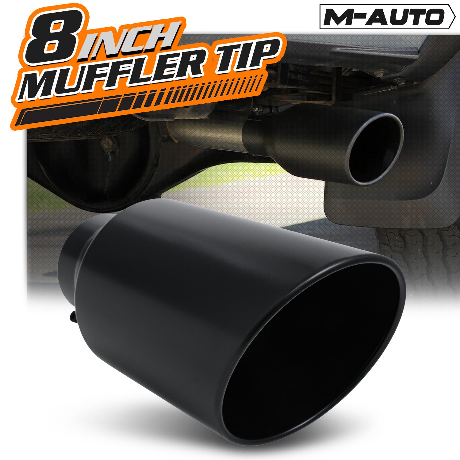Black 15" Exhaust Pipe Tail 5" Inlet