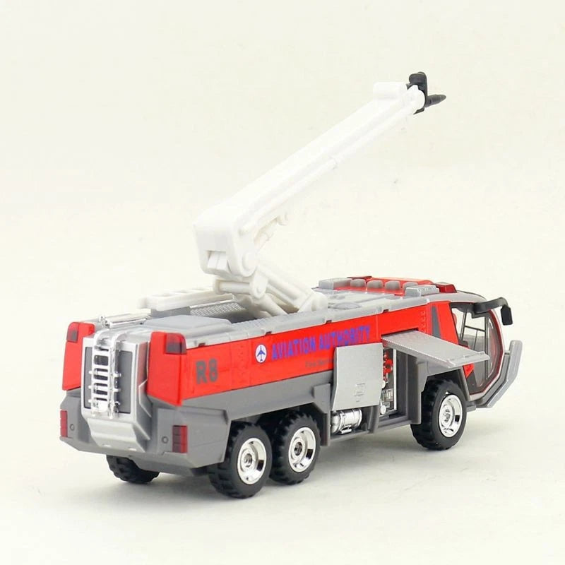Children Alloy Pull Back Airport Fire Truck Car Model Engineering Car