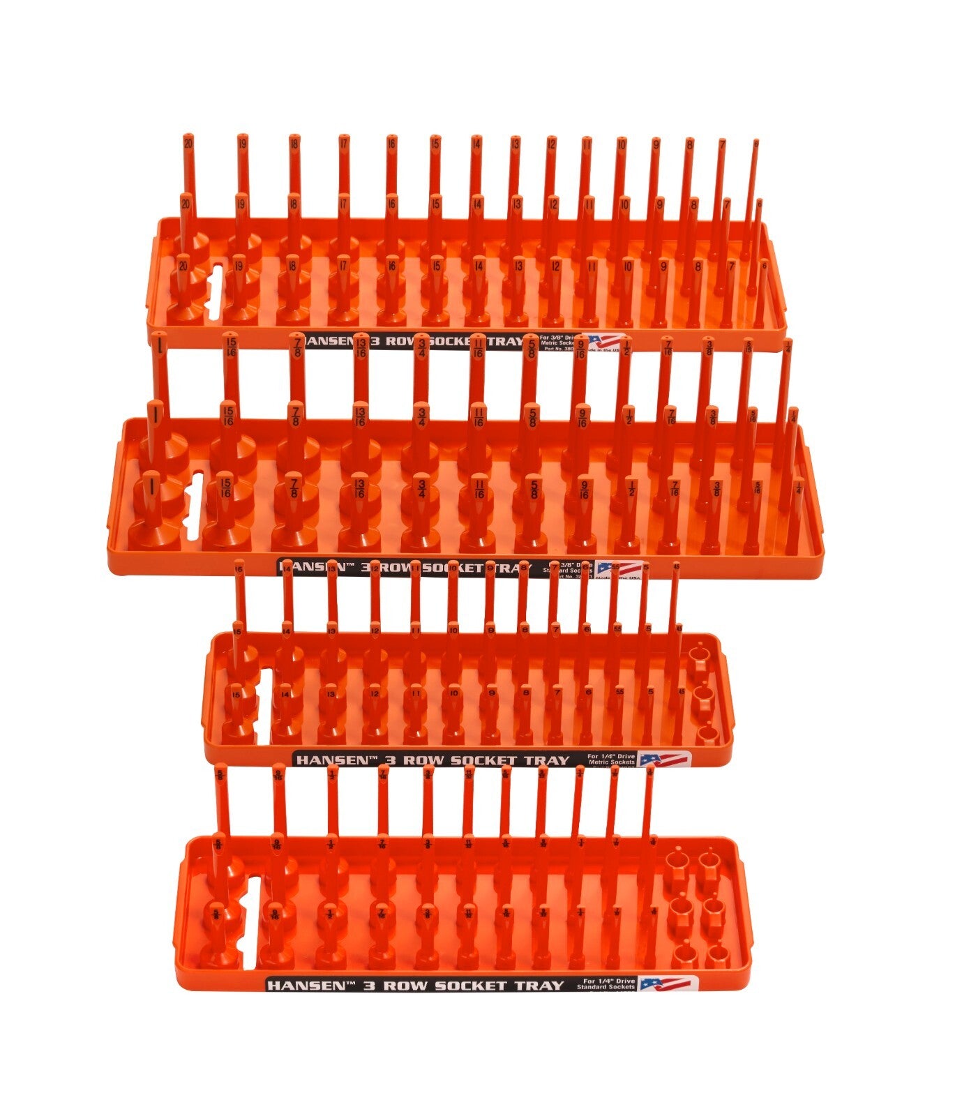 Hansen 4pc Socket Holder Tray Organizer Set