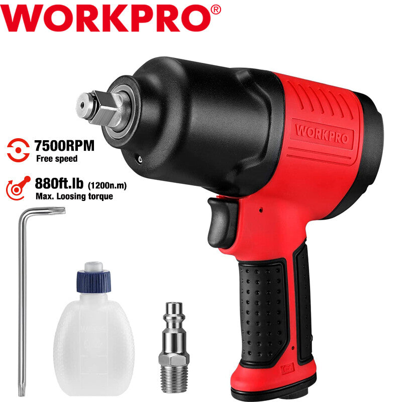 WORKPRO 1/2 inch Drive Air Impact Wrench Pneumatic Impact Wrench 880ft.lbs