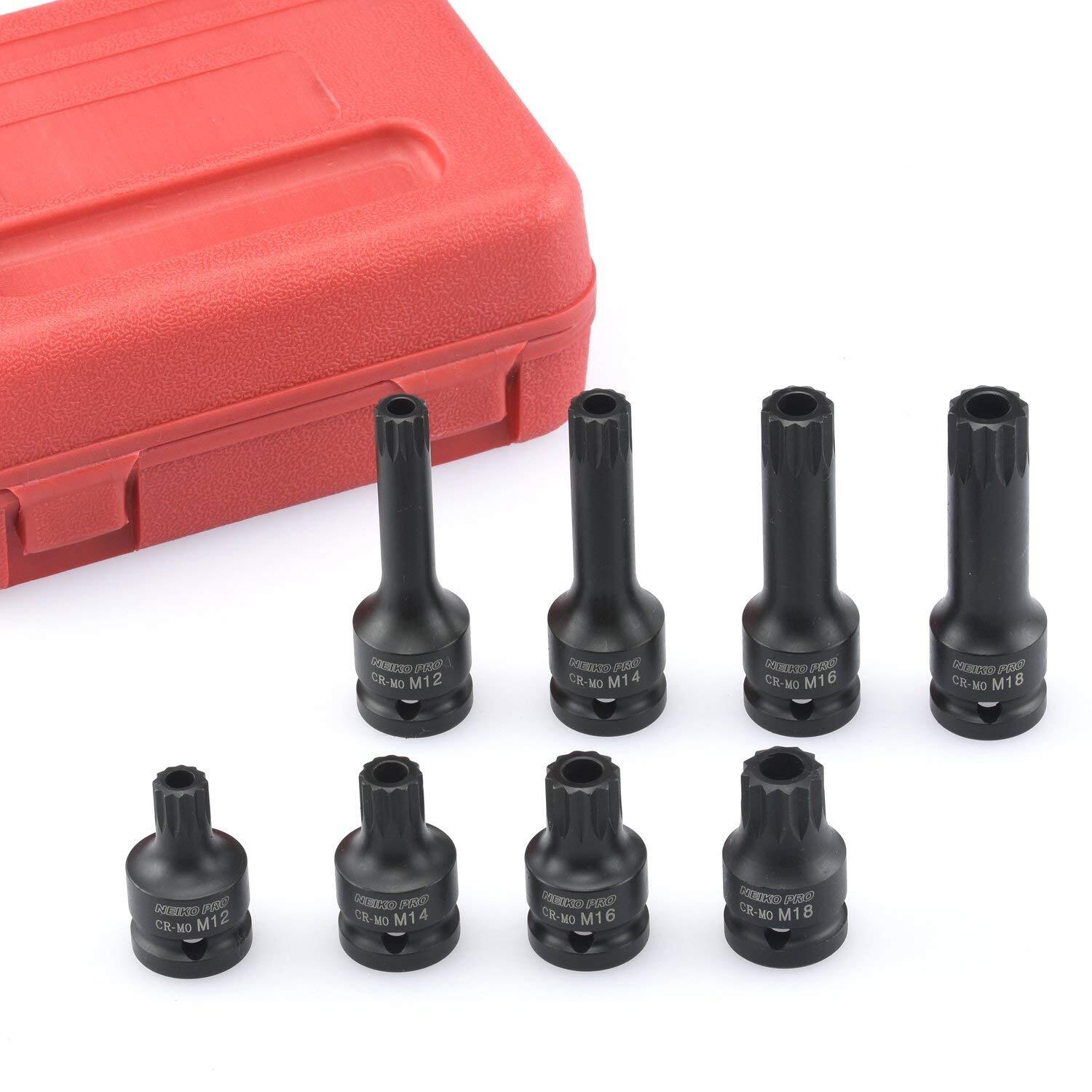 Neiko 8pc 1/2" Drive XZN Triple Square Spline Driver Set by Neiko