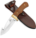 Mossy Oak Fixed Blade Gut Hook Knife 9.5" Full Tang Knife Wooden