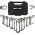 22Piece Flex-Head Ratcheting Wrench Set, Combination Wrench Sets w/Organizer Box