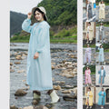 Adult Waterproof Raincoat Unisex Hooded Long Outdoor Reusable Rain