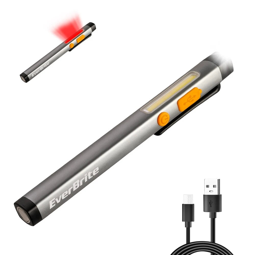 EverBrite Rechargeable Pen Light W/6 Light Modes LED Handheld Pocket Flashlights