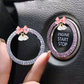 Car Bling Decorative Accessories Button Start Switch Diamond Ring