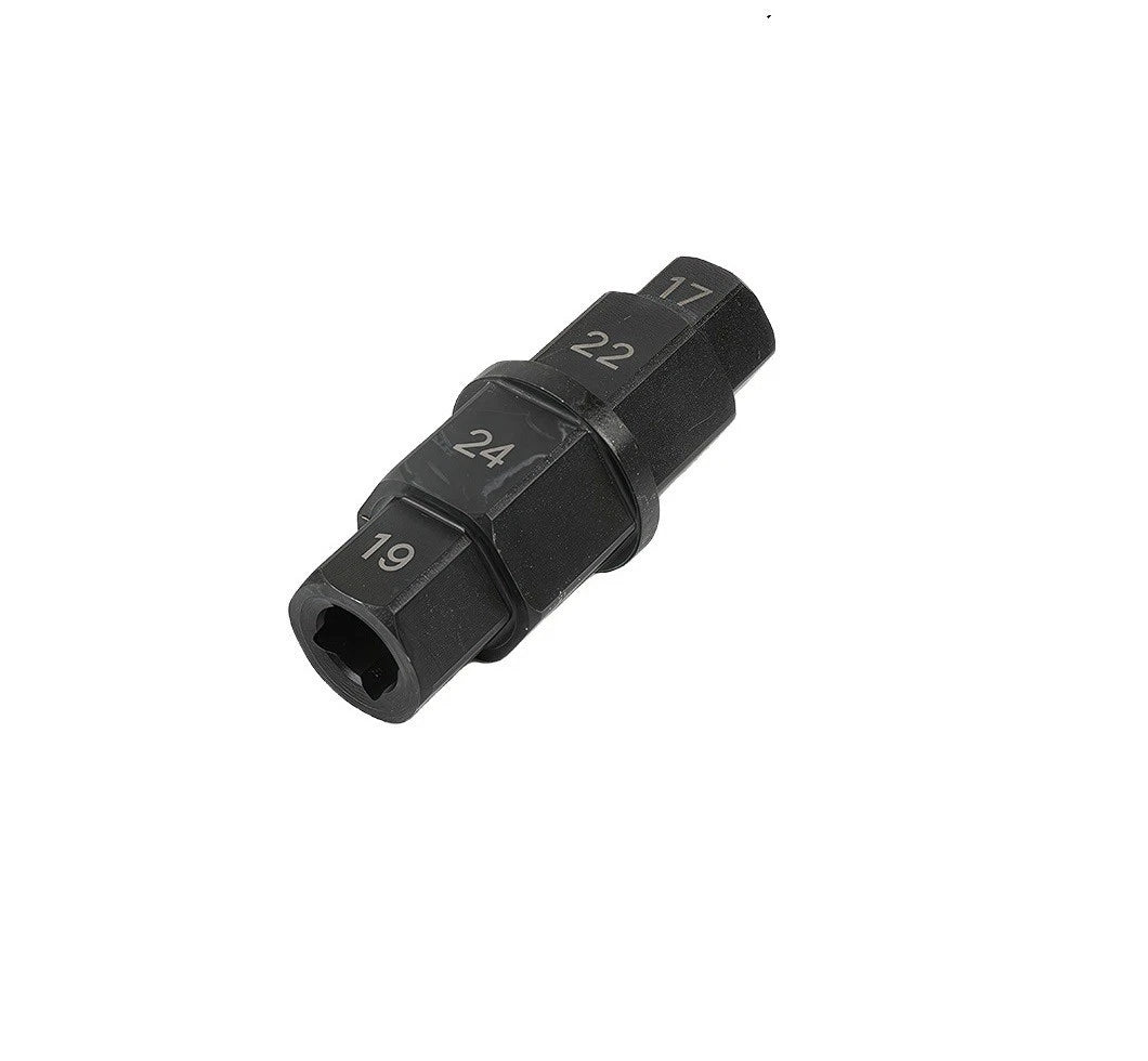 17,19,22,24mm 4in1 Motorcycle Front Spindle Nut Hex Key 3/8" Dr.