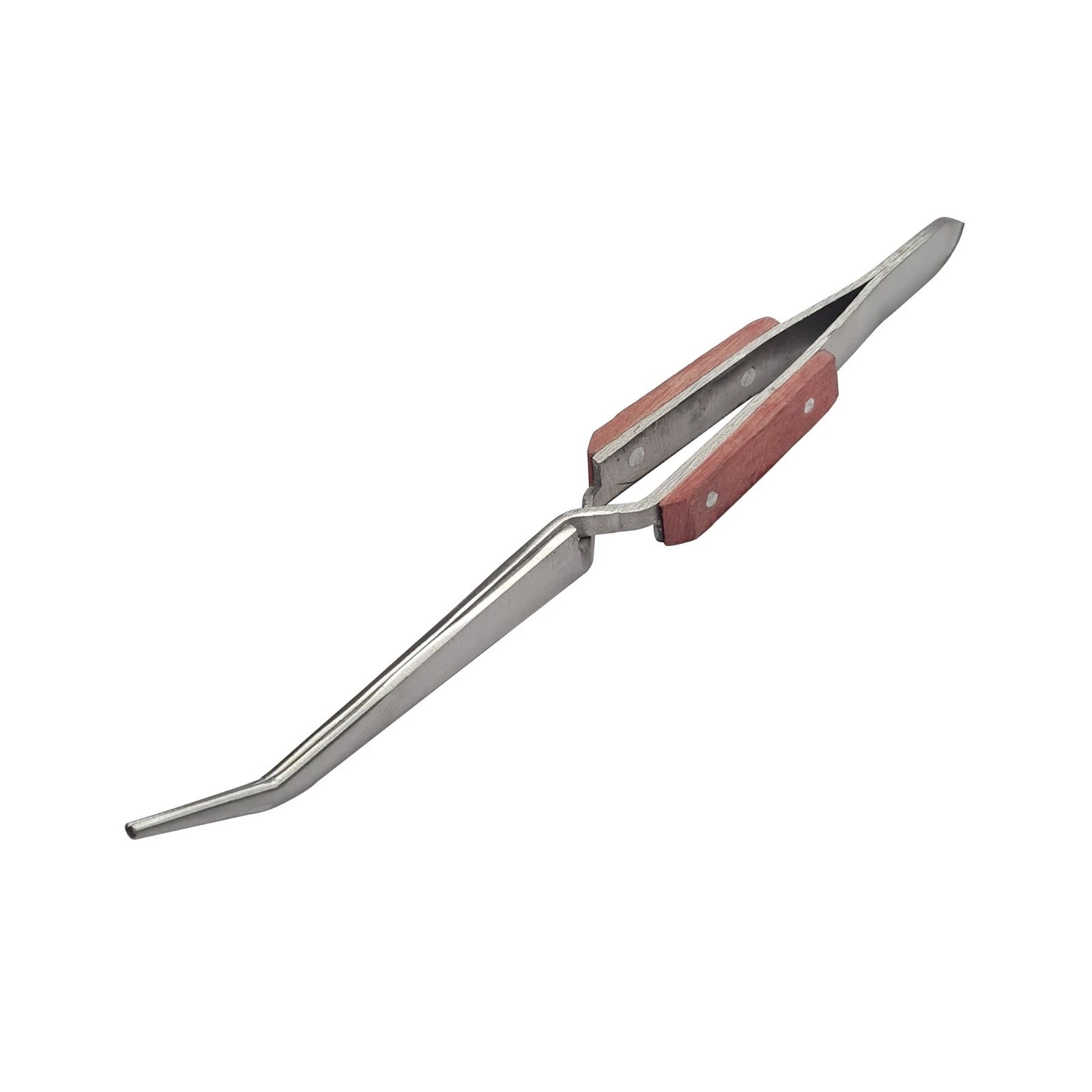 Curved Tip Tweezer 6-1/2" Long With Cross & Self Locking Reverse