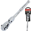 Neilsen Socket Reversible Flexi Head Ratchet Handle 1/4" by Neilsen
