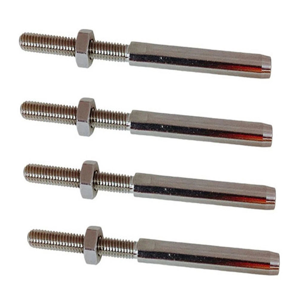 1/4" Hand Swage Lifeline Stud Rh 3/8" Thread Cable Rail Stainless