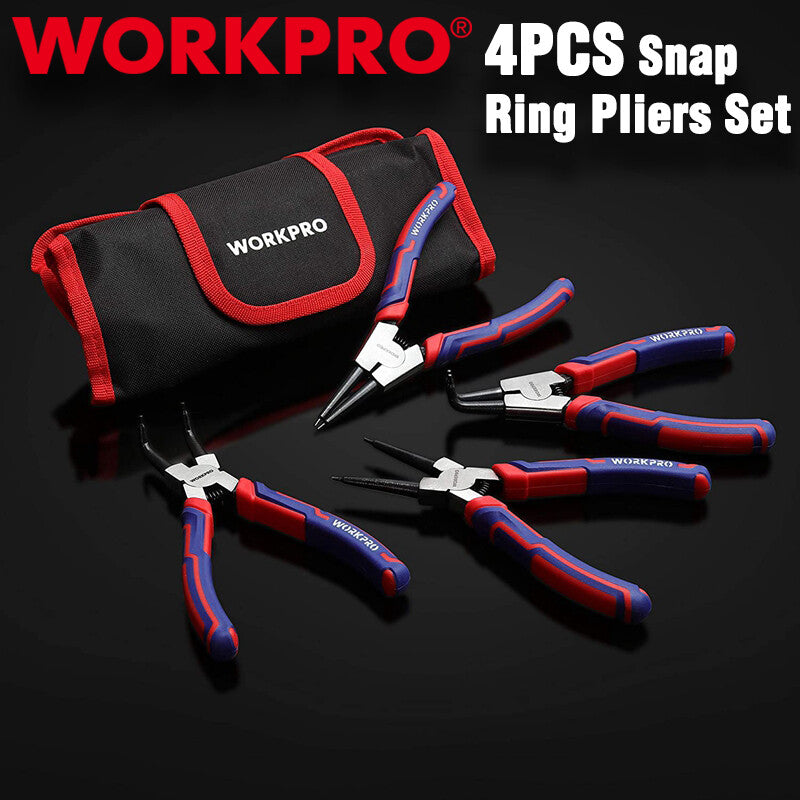 WORKPRO 4PCS 7" Snap Ring Pliers Set Heavy Duty Internal/External
