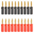 Set 4mm Gold-plated Banana Plugs Screw Type Speaker Wire Connectors