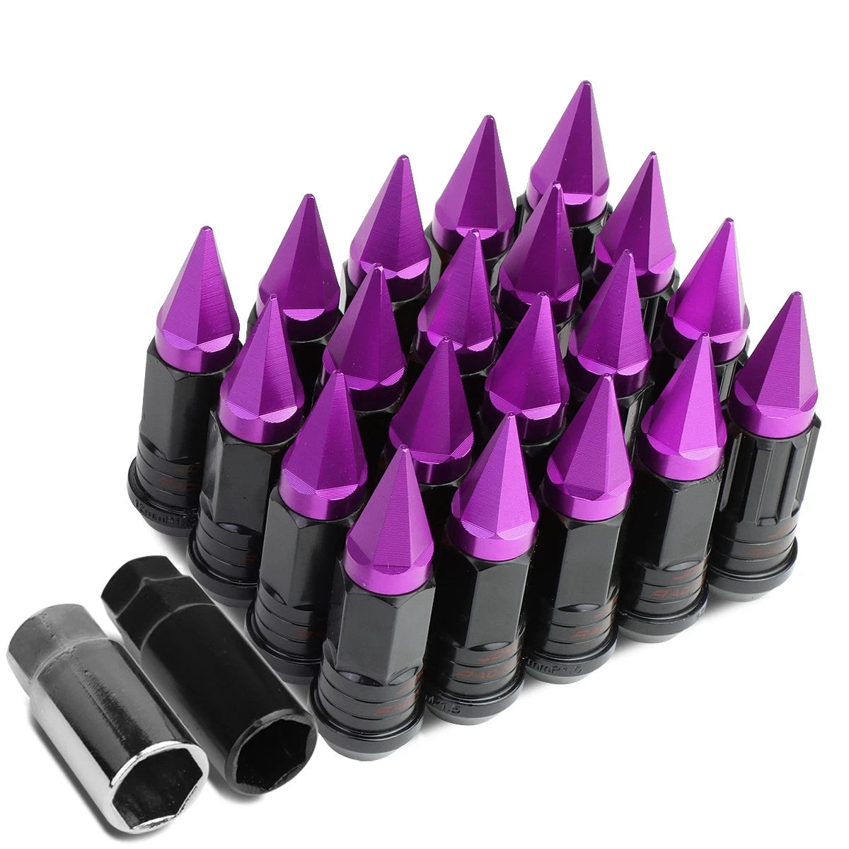 Spiked Cap Steel Purple 16 Rim Lug+4 Lock | Built Supply Co