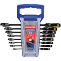 WORKPRO 8PC Flex Head Ratcheting Wrench Set Anti-slip Set Metric 8-17mm 72-Teeth