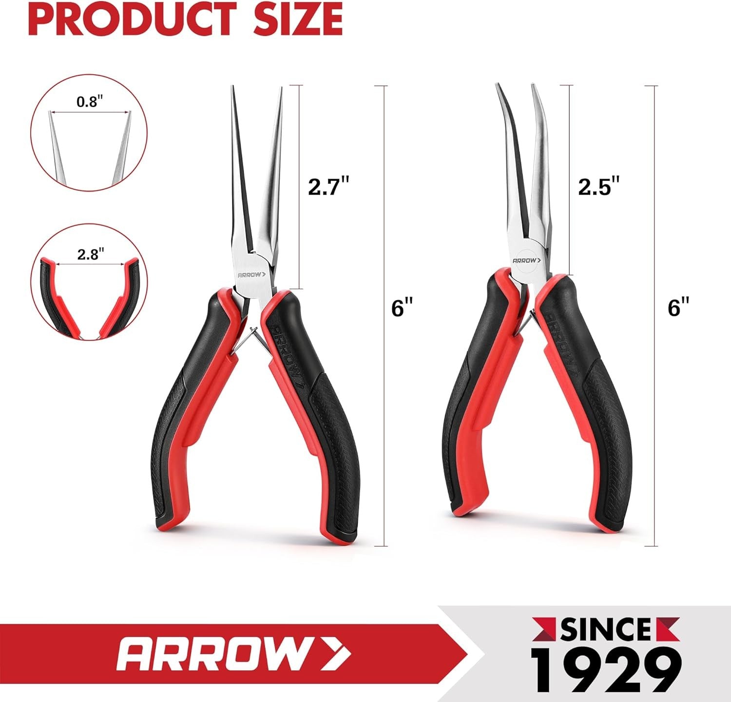 Arrow 2-Piece 6" Needle Nose Pliers Set by Arrow