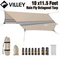 Villey Rain Fly Octagonal Tarp Camping Tarp Waterproof Hammock Tent