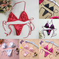 Sexy Womens Satin Silk Thong??underwe<wbr/>ar Bra Panties T-back Lace