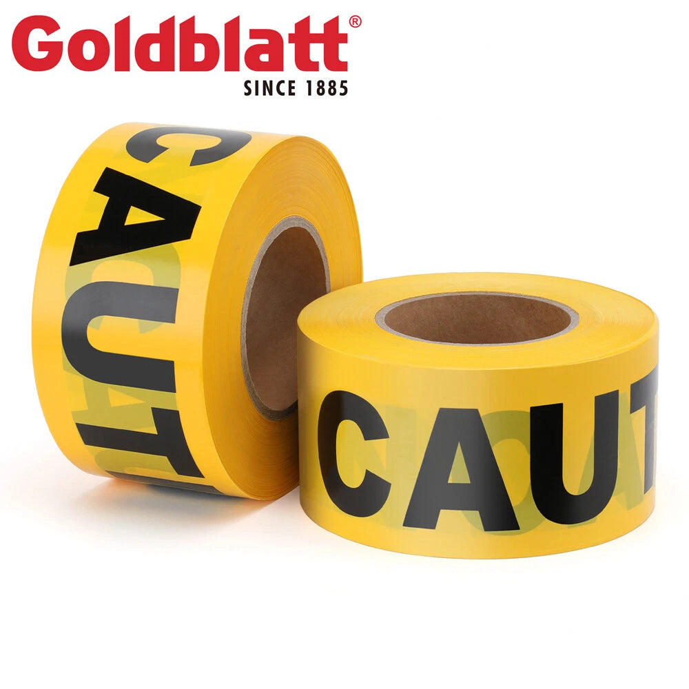Goldblatt Yellow Caution Tape 3"x1000ft Warning Safety Tape Bold