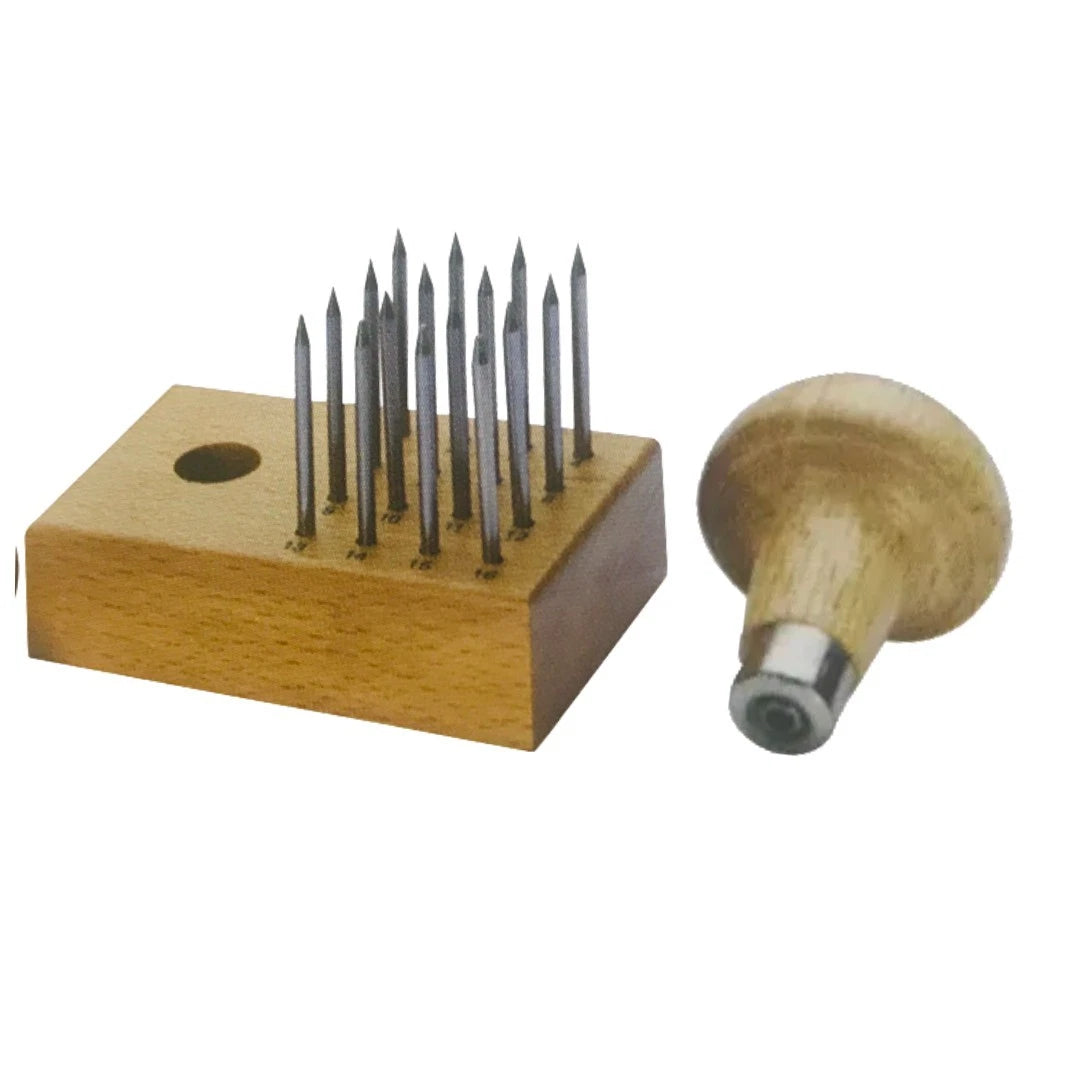 Stone Setting Beading Tools Set Of 16 On Wooden Stand Bead Setting