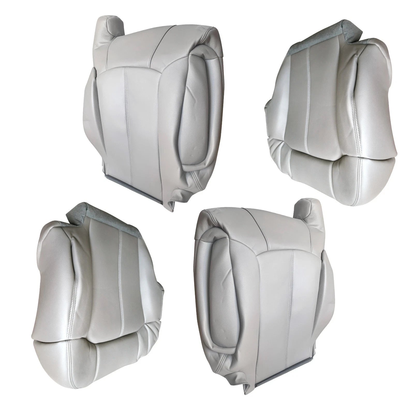 Bottom Lean Leather Seat Cover Gray for Chevy Silverado GMC Sierra 1500 2500 New