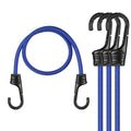 WORKPRO 4PC 24" Bungee Cord Superior Rubber Heavy Duty Strap Strong
