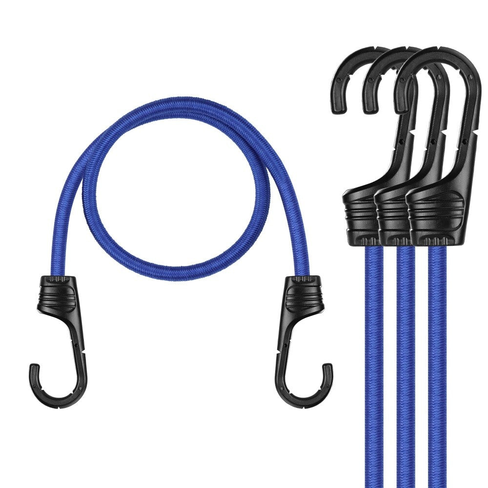 WORKPRO 4PC 24" Bungee Cord Superior Rubber Heavy Duty Strap Strong