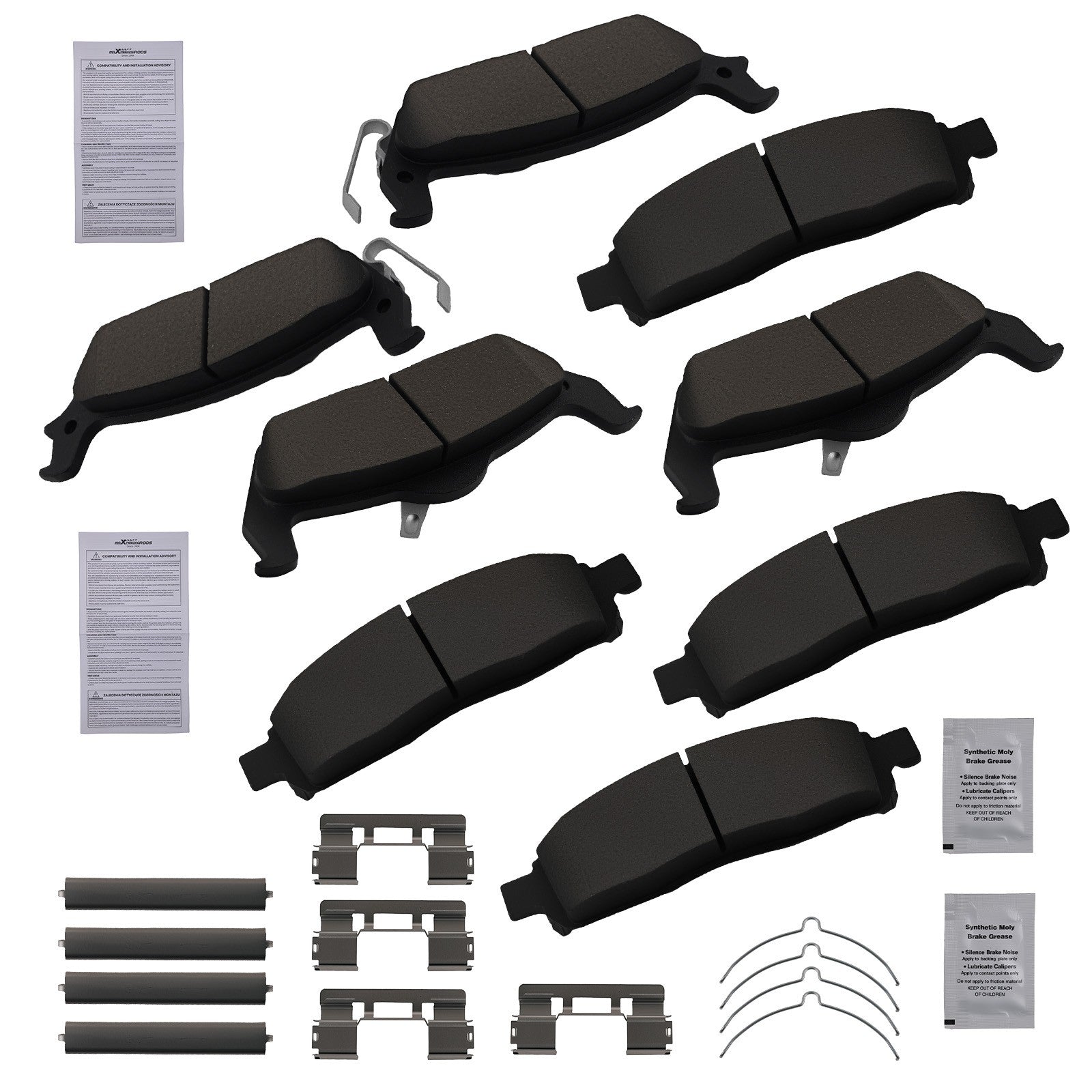 Front & Rear Brake Pads Set for Ford F-150 2004-2008/Lincoln Mark LT